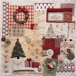 Pannello Slow Stitching di Natale, kit e istruzioni di Roberta De Marchi