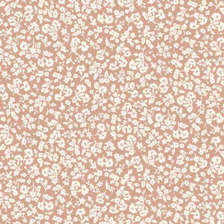 Denim Florals, Dainty Meadow, Tessuto rosa chiaro con piccoli fiori bianchi - Liberty Fabrics