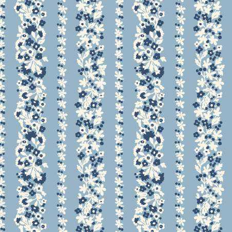 copy of Tree of Life Orchard Harvest Woodland Pastels, Tessuto Blu con Raccolto del Frutteto - Lyberty Fabrics
