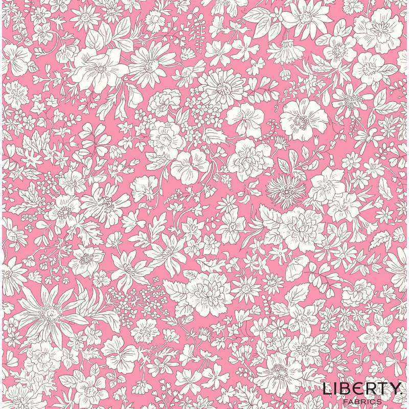 Emily Belle Brights Vintage Pink, Tessuto Rosa intenso a fiori bianchi - Liberty Fabrics Liberty Fabrics - 1
