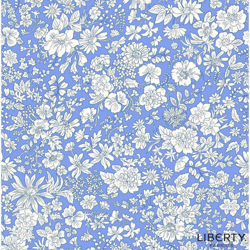 copy of Emily Belle Brights Violet, Tessuto Viola a fiori bianchi - Liberty Fabrics