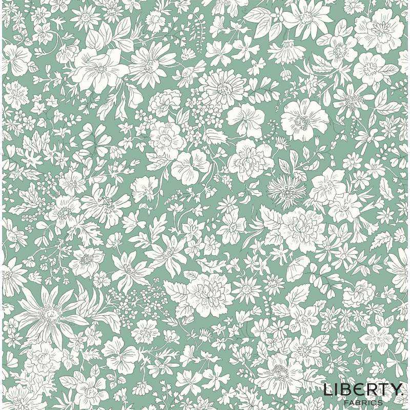 Emily Belle Brights Olive Leaf, Tessuto Verde Oliva a fiori bianchi - Liberty Fabrics Liberty Fabrics - 1