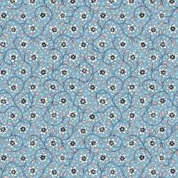Denim Florals, Lily Trail, Tessuto Azzurro con sentieri di Gigli - Liberty Fabrics