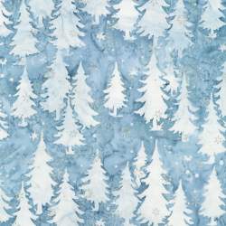 copy of Artisan Batiks: Winter Pines, Shale by Lunn Studios, tessuto batik grigio scisto con fiocchi di neve - Robert Kaufman