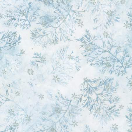 copy of Artisan Batiks: Winter Pines, Shale by Lunn Studios, tessuto batik grigio scisto con fiocchi di neve - Robert Kaufman