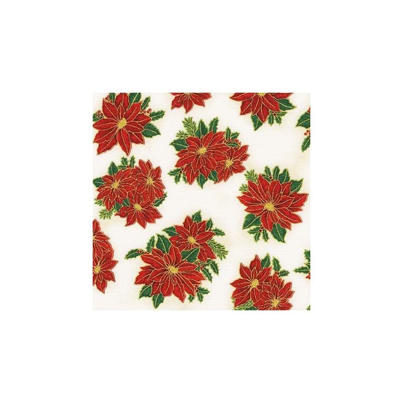 Holiday Charms, Holiday, tessuto Avorio con Stelle di Natale - Robert Kaufman Robert Kaufman - 1