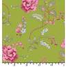 EQP Future Heirloom, Bouquet Apple Green - Tessuto Verde con Peonie Rosa