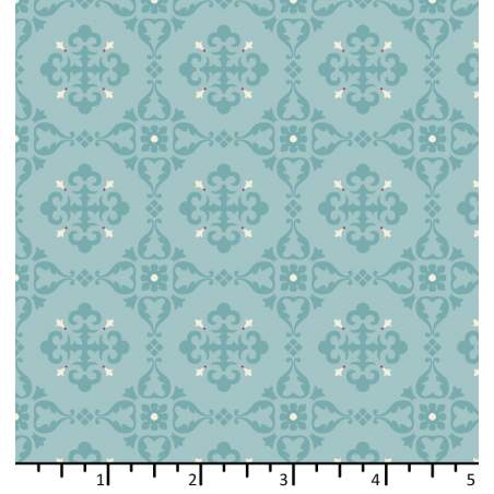 EQP Future Heirloom, Saudade Powder Blue - Tessuto Azzurro Polvere con motivi damascati