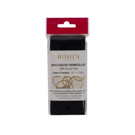 Bohin, Nastro Termoadesivo Nero da 6 mm - 10 metri