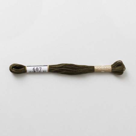 Filo da ricamo giapponese COSMO 687 - Mouliné Size 25 in cotone a 6 capi