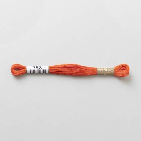 Filo da ricamo giapponese COSMO 758 - Mouliné Size 25 in cotone a 6 capi