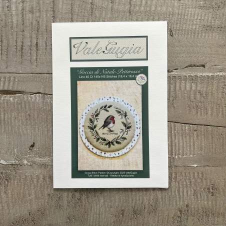 Goccia di Natale, Pettirosso - Schema a Punto Croce di ValeGugia