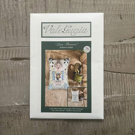 Porta Forbici, Amo i Fiori - Schema a Punto Croce di ValeGugia