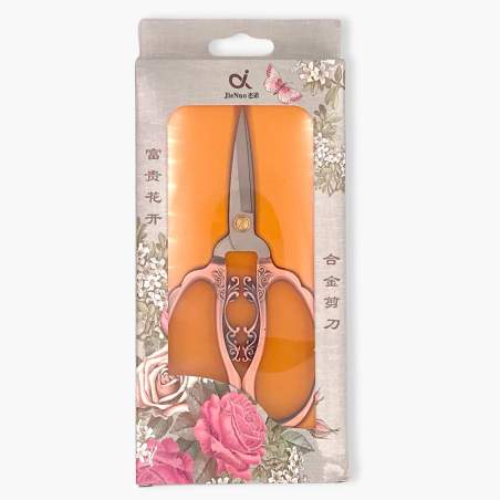 Forbici da Ricamo Vintage Deco' con lame da 5 cm e manici in metallo oro rosa