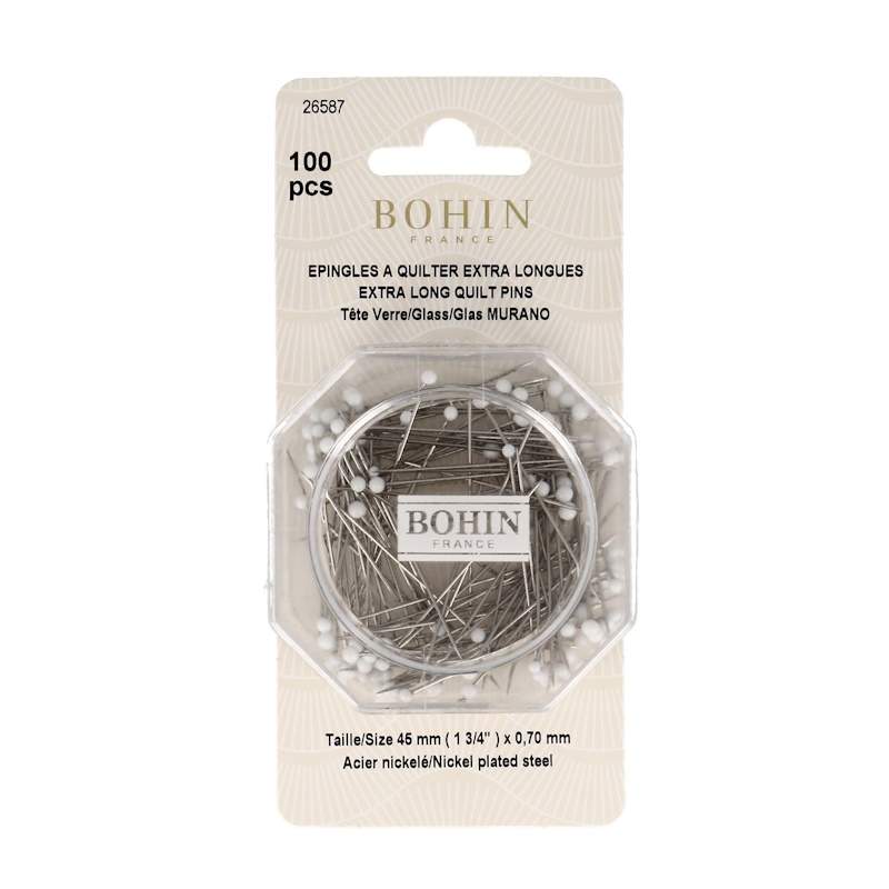 copy of Bohin, Spilli con Testa di Vetro per Patchwork e Quilting, colori assortiti da 0,80 mm - 100pz Bohin - 1