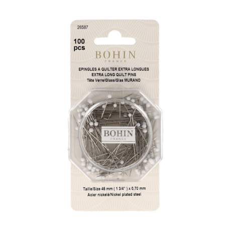 copy of Bohin, Spilli con Testa di Vetro per Patchwork e Quilting, colori assortiti da 0,80 mm - 100pz Bohin - 1