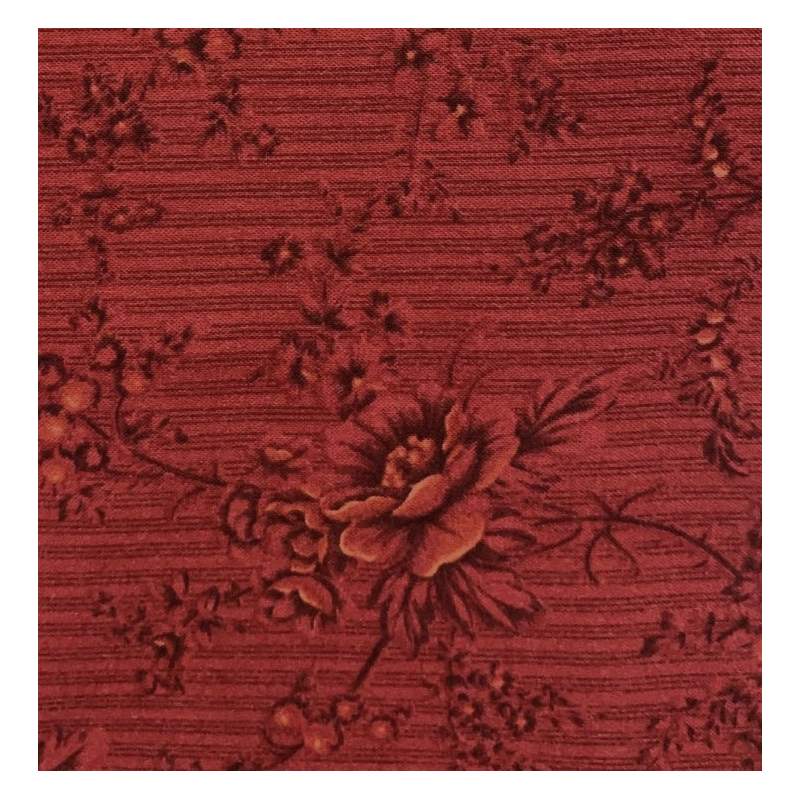 RJR, Collezione Roses de Noel, Tessuto Bordeaux con Fiori RJR - 1
