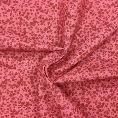Tessuto rosso fragola con viticci e foglie rosso scuro Stim Italia srl - 1