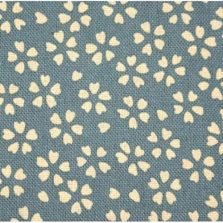 Tessuto giapponese azzurro con fiori di sakura - Sevenberry Basic