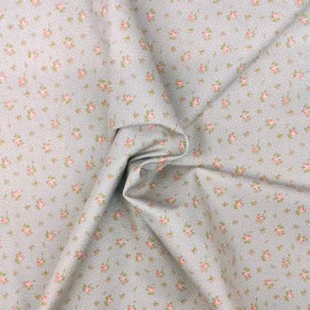 Tessuto grigio a pois con fiorellini - Moda Fabrics, Bespoke Bloom