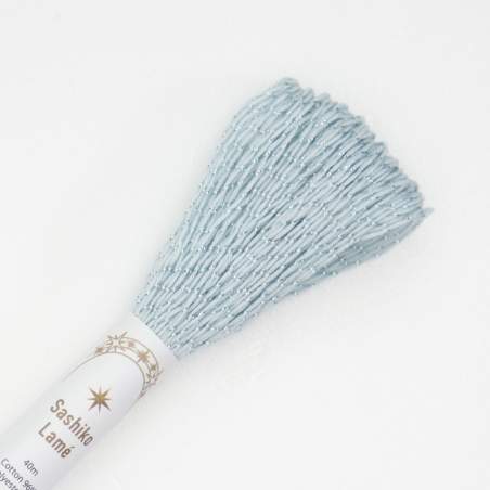 Filo per Sashiko Lamé 40m, Azzurro e Argento