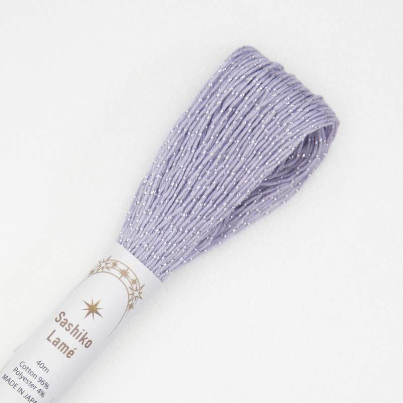 Filo per Sashiko Lamé 40m, Viola Lavanda e Argento