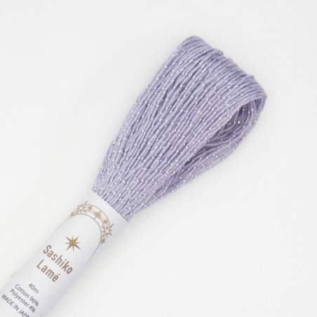 Filo per Sashiko Lamé 40m, Viola Lavanda e Argento
