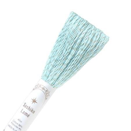 Filo per Sashiko Lamé 40m, Celeste e Oro