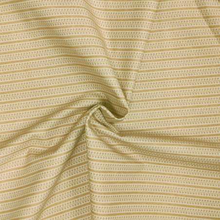 Tessuto beige con righe di fiorellini - Valley Forge 1860-1880