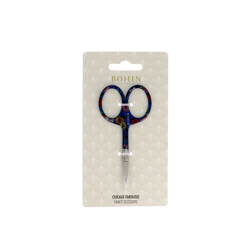 Forbicine da ricamo con manico Blu fiorato, collezione Blossom - Bohin