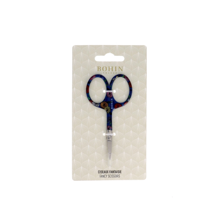 Forbicine da ricamo con manico Blu fiorato, collezione Blossom - Bohin