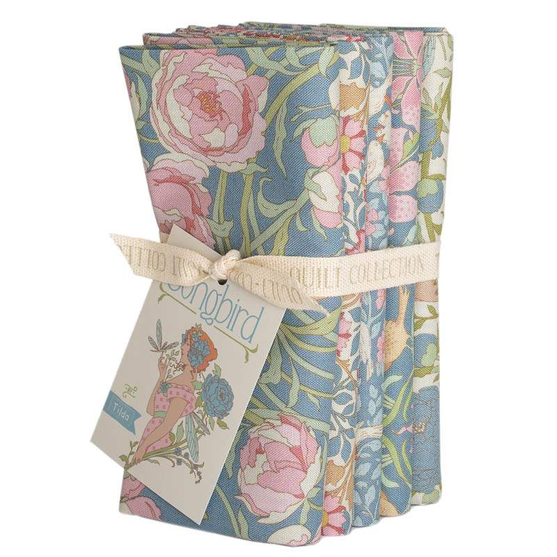Tilda Songbird Bundle Blue, 5 Fat Quarter da 48 x 53 cm Blu