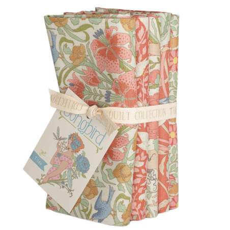 Tilda Songbird Bundle Coral, 5 Fat Quarter da 48 x 53 cm Corallo