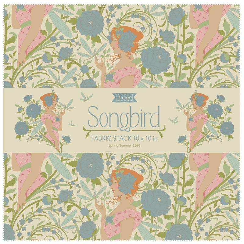 Tilda Songbird Fabric Stack, 40 Quadrati da 10 x 10 pollici Collezione Base