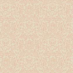 Tilda Songbird Lila Peach, Tessuto Rosa Pesca con Fiori tono su tono