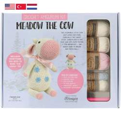 Kit di Crochet Amigurumi, Mucca Meadow the Cow, circa 24 cm
