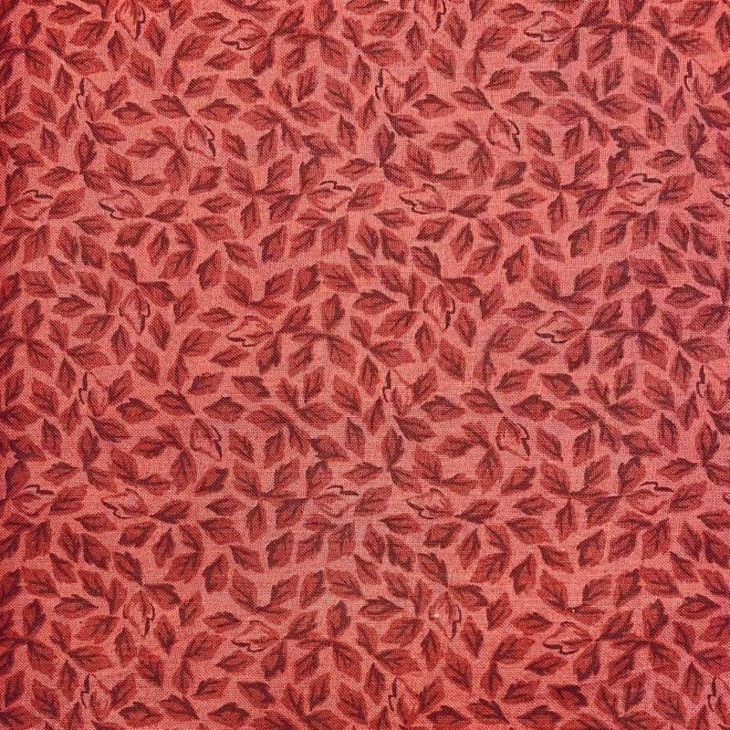 Stim Italia, Tessuto Rosso con Piccole Foglie