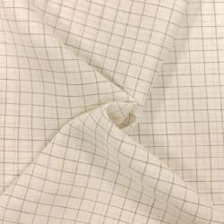 Tessuto 100% Lino Beige con Quadretti Ecrù da 2 cm circa