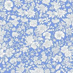 Emily Blossom MARINE BLUE, Tessuto Blu marino con fiori bianchi - Liberty Fabrics