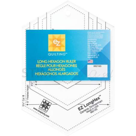 Ez Quilting Long Hexagon Ruler, Squadra Patchwork per Esagoni, in pollici