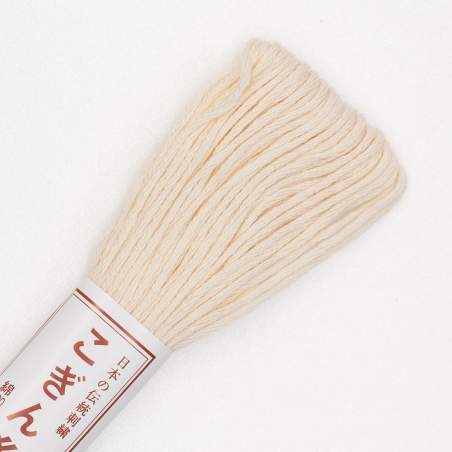 Filo di cotone per Kogin beige da 18 m - Ricamo tradizionale giapponese