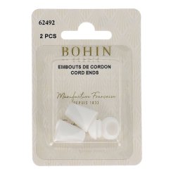 Bohin, Terminali per cordini, Bianco, 13,5x22mm - 2pz