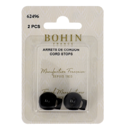 Bohin, Ferma Corda, Nero, Foro Singolo, 18 x 15mm - 2pz