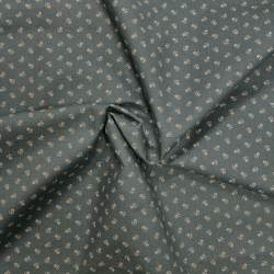 Tessuto Blu polvere con piccoli fiorellini beige - Moda Fabrics Reflections di Jo Morton