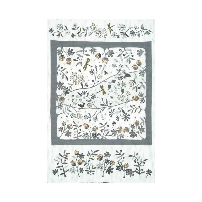 Pannello Giapponese 110 x 75 cm con fiori, uccelli e libellule - Centenary Collection 23rd by Yoko Saito