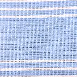 Tessuto Francese Antico misto cotone/lino a righe bianche e azzurre stile provenzale