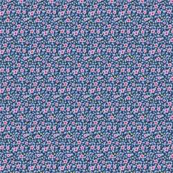 Tilda Brie Basics Denim, Tessuto blu con fiorellini malva