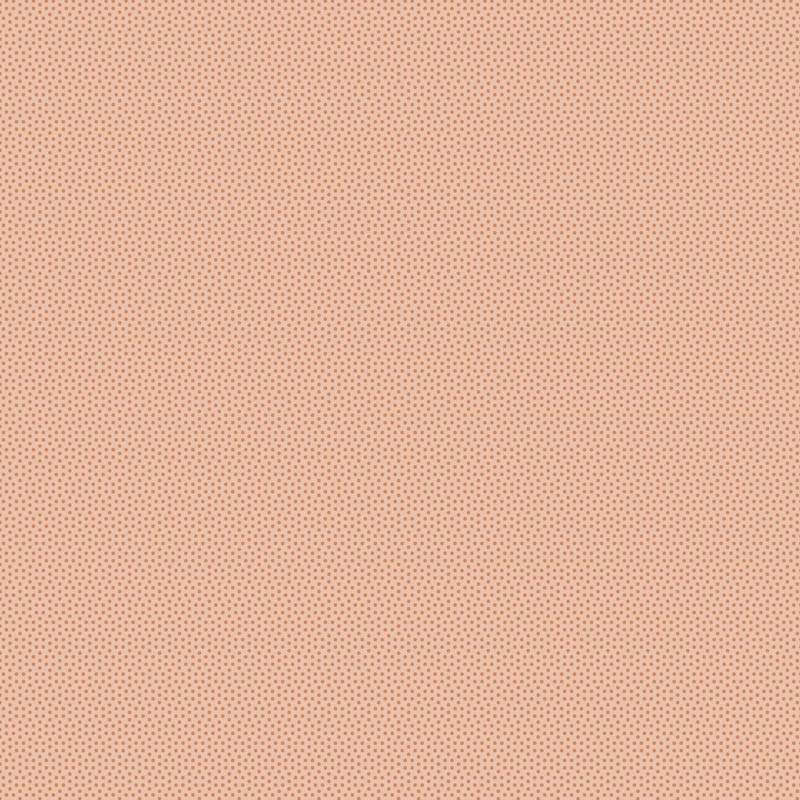 Tilda Poppy Seed Basics Dusty-Peach, Tessuto arancione pesca con micro pois finto unito