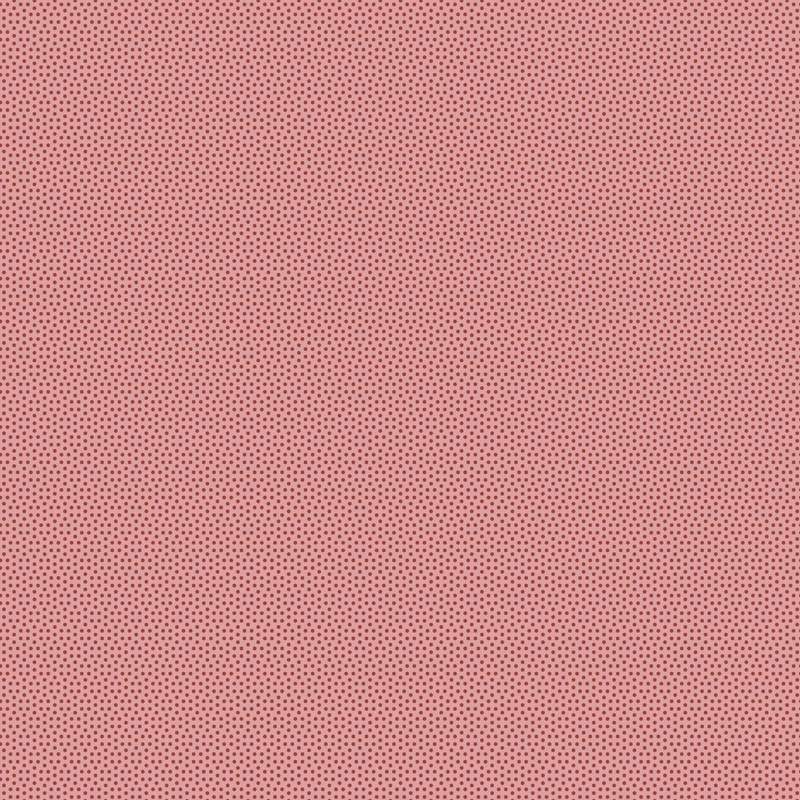 Tilda Poppy Seed Basics Redwood, Tessuto rosso sequoia con micro pois finto unito