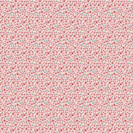 Tilda Brie Basics Pink, Tessuto panna con fiorellini rosa
